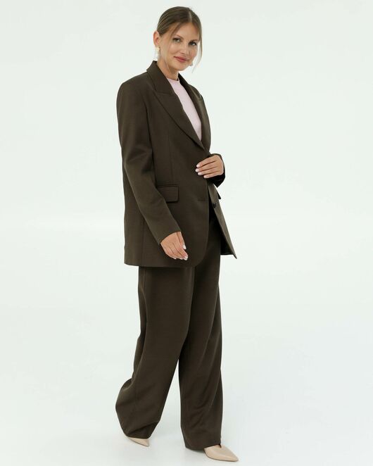 Жакет  коричневый с добавлением шерсти 125040-brown от LW 