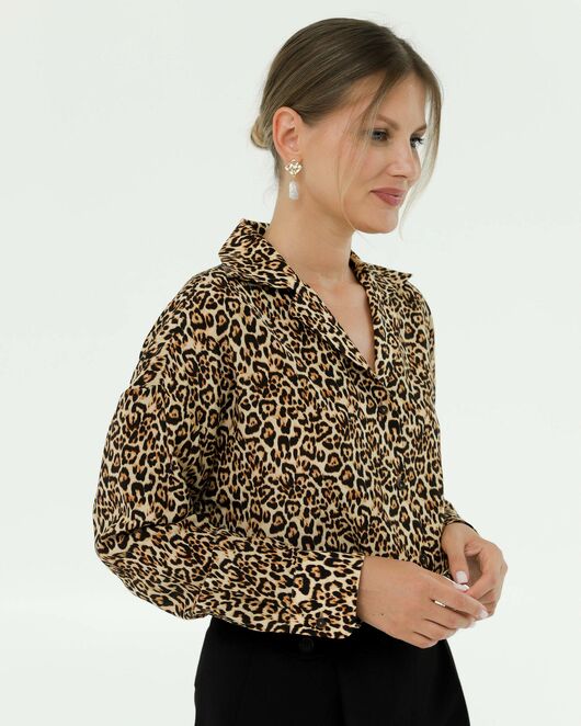 Рубашка шелковая принт леопард 8898 от ByME 