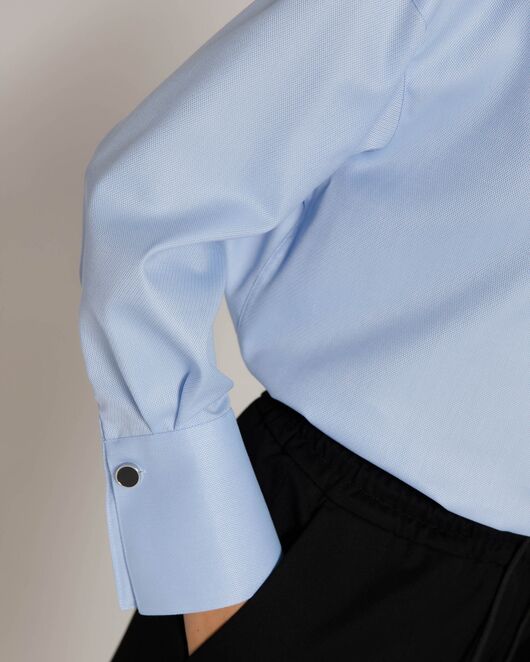 Женская рубашка с высоким манжетом голубая - 8500N от ByME 