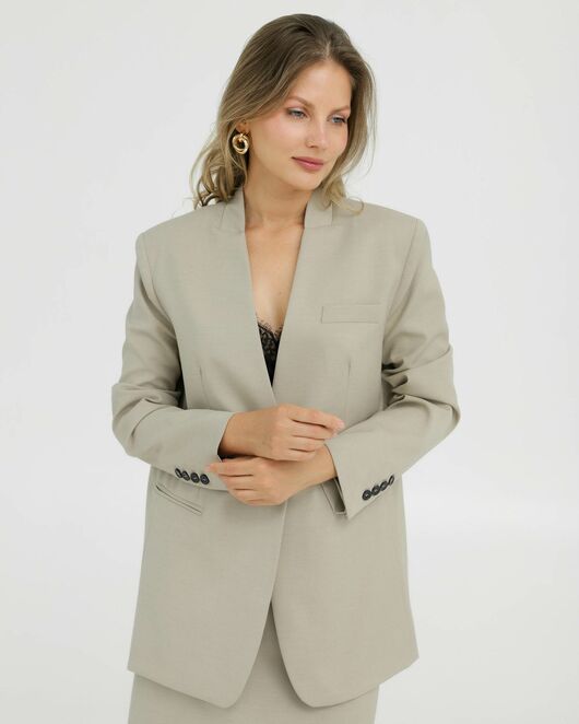 Жакет бежевый однобортный - 125094 от LW 