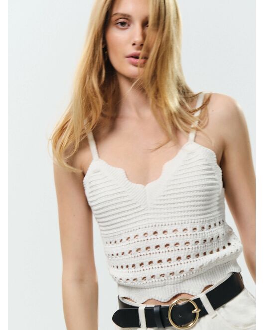 Вязаный топ женский экрю от byME 