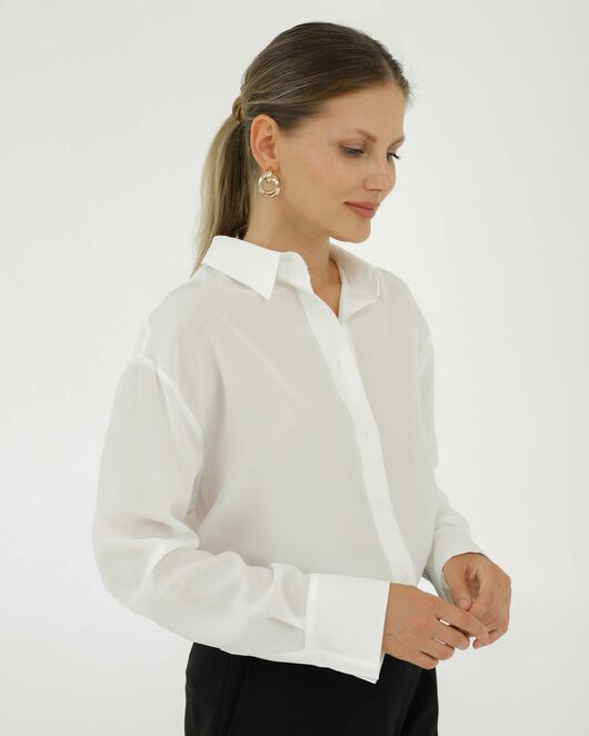 Рубашка шелковая белая 8924 от byME 