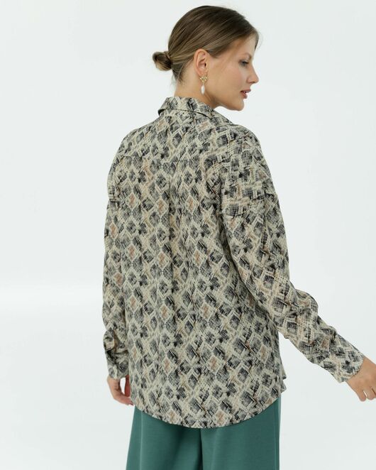 Рубашка шелковая принт рептилия 8907 от byME 