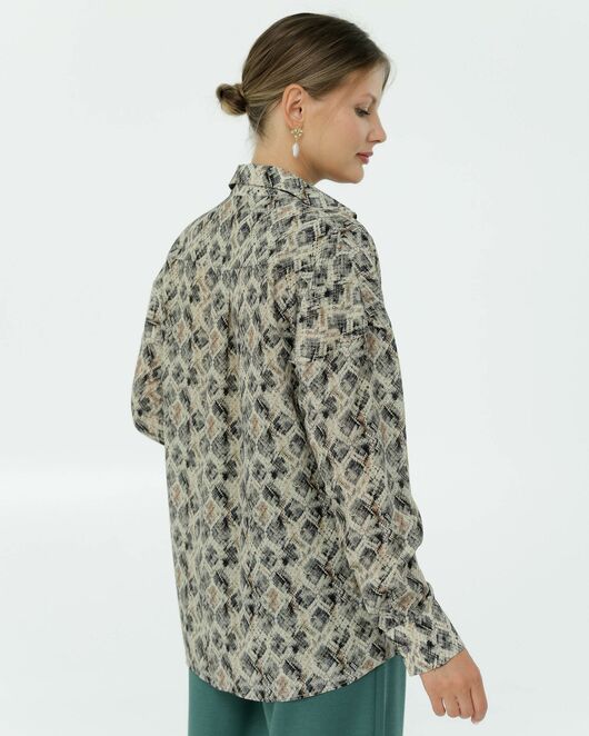 Рубашка шелковая принт рептилия 8907 от byME 