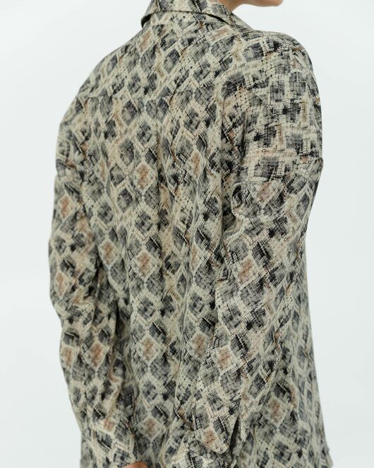 Рубашка шелковая принт рептилия 8907 от byME 