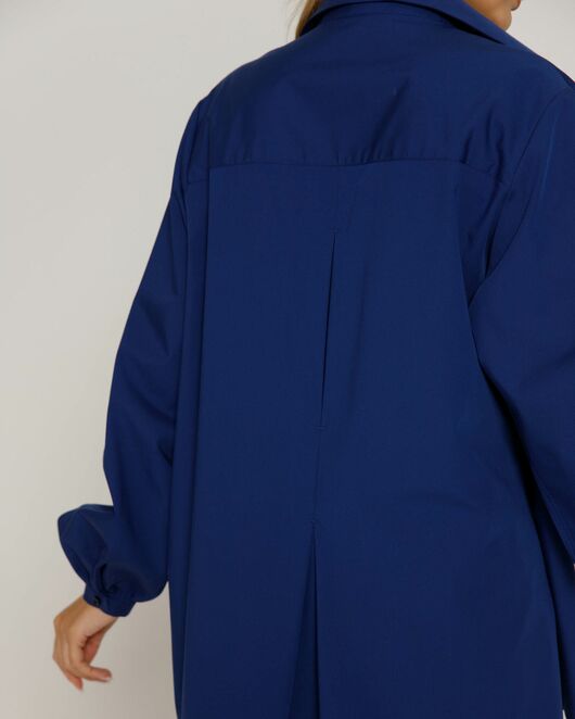 Женская рубашка на запа́х с поясом синяя - 8643 от byME 