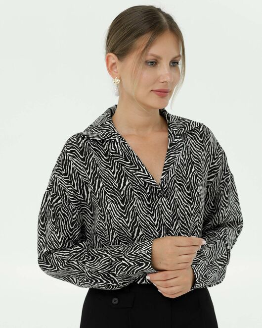 Рубашка шелковая принт зебра 8897 от ByME 