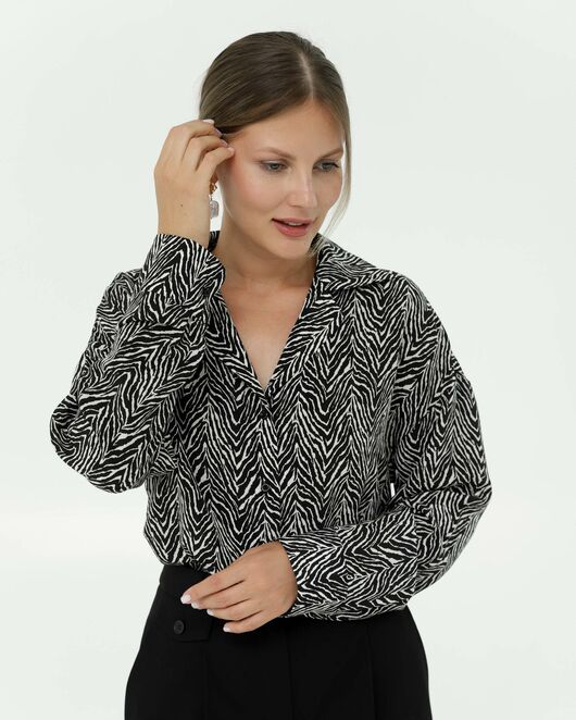 Рубашка шелковая принт зебра 8897 от ByME 