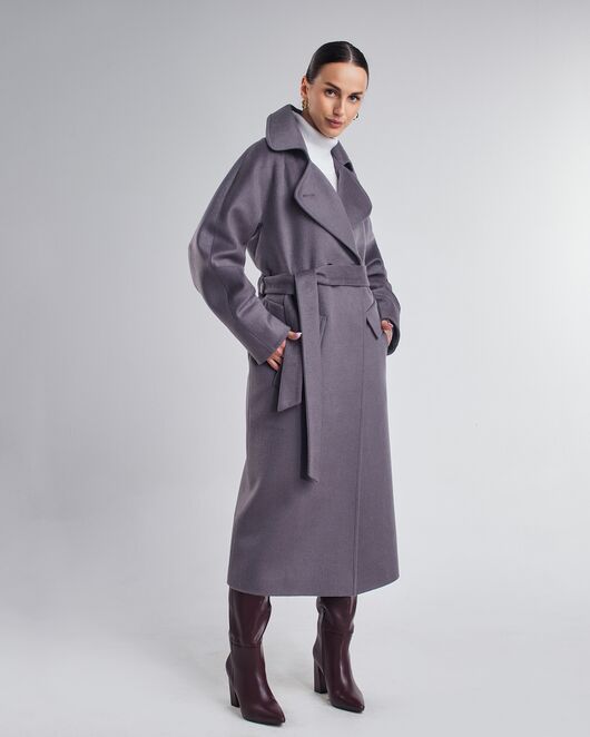 Пальто A084 Ворс Omega Никель от Doroteya 