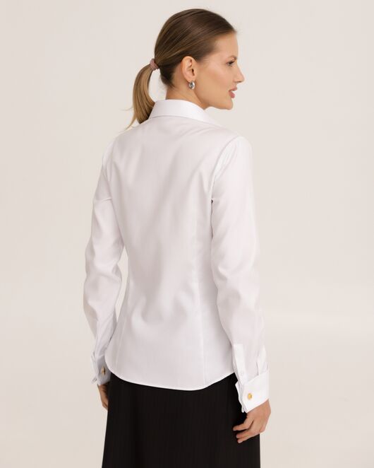 Рубашка хлопковая белая под запонки фактурная 8944 от ByME 