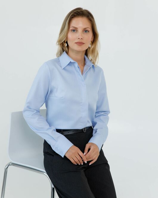 Женская рубашка под пуговицы с ребристой фактуры - 8664 от byME 