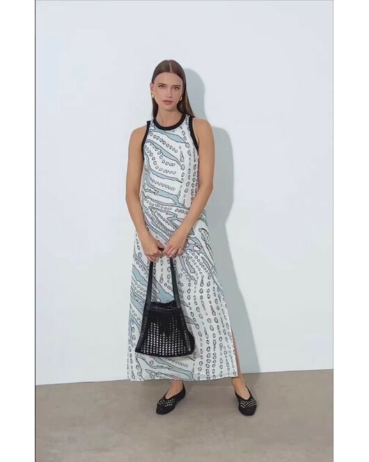 Женское платье из крапивы с принтом Aqua-025263 от LW 