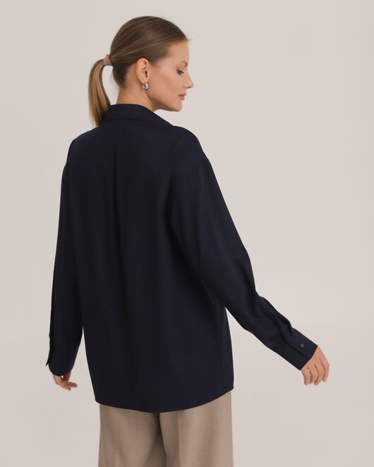 Рубашка из бамбука синяя - 8952 от byME 