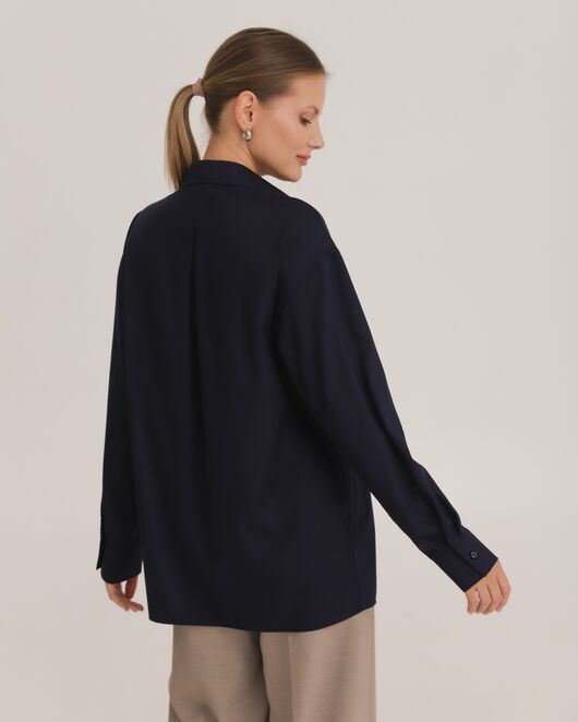 Рубашка из бамбука синяя - 8952 от byME 