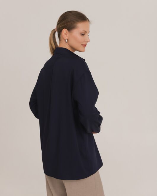 Рубашка из бамбука синяя - 8952 от byME 