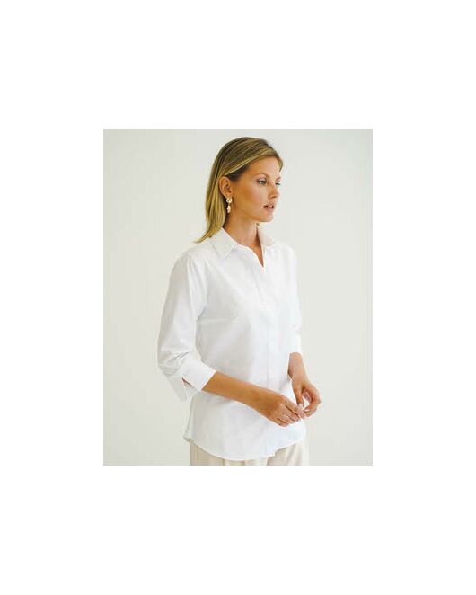 Женская рубашка с рукавом 3/4 белая - 8514 от byME  Женская рубашка с рукавом 3/4 белая - 8514 от byME