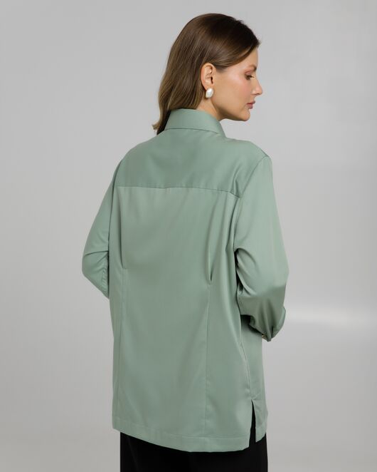 Рубашка из бамбука зеленая с универсальным манжетом - 8960 от byME 
