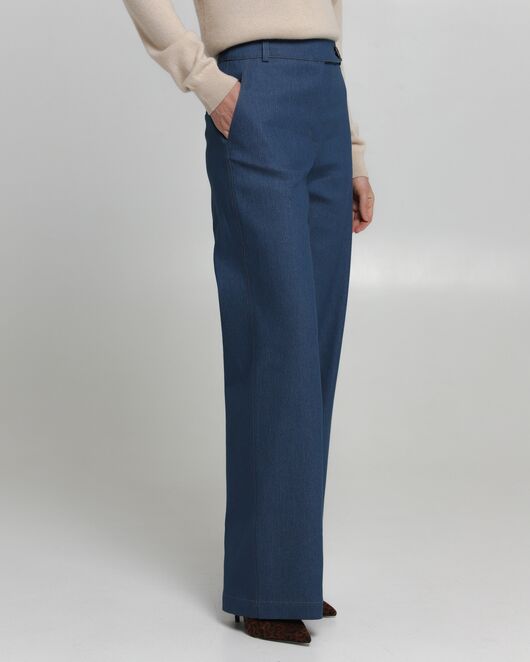 Женские брюки из ткани Деним синие-100001 от byME  Женские брюки из ткани Деним синие-100001 от byME