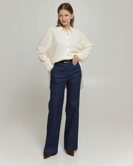 Женские брюки из ткани Деним темно-синие-100002 от ByME 