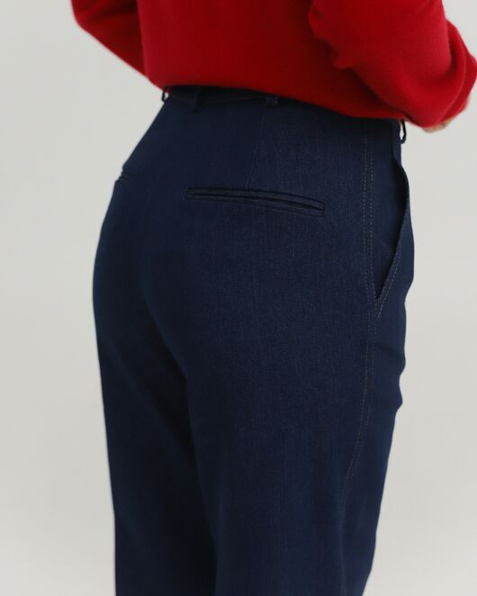 Женские брюки из ткани Деним темно-синие-100002 от ByME 