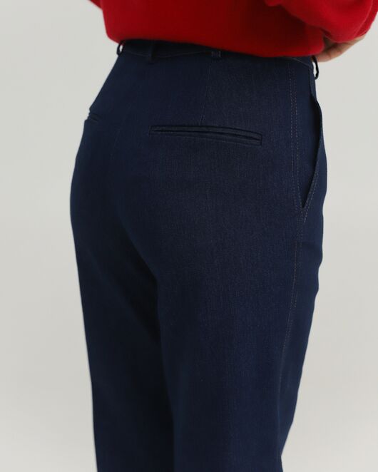Женские брюки из ткани Деним темно-синие-100002 от ByME 