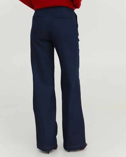 Женские брюки из ткани Деним темно-синие-100002 от ByME 