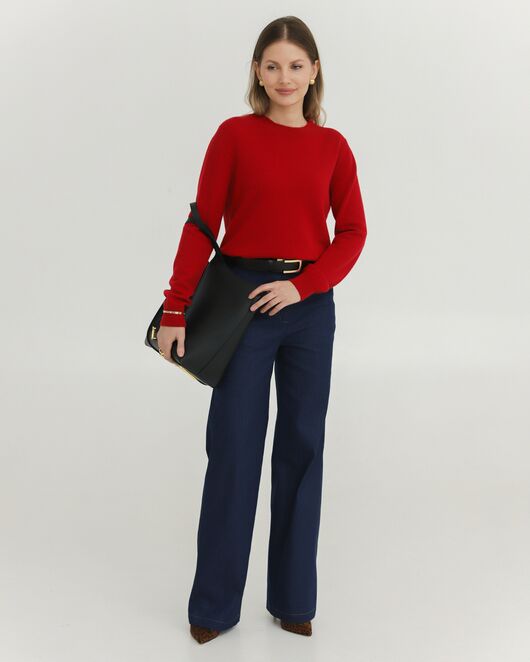 Женские брюки из ткани Деним темно-синие-100002 от ByME 