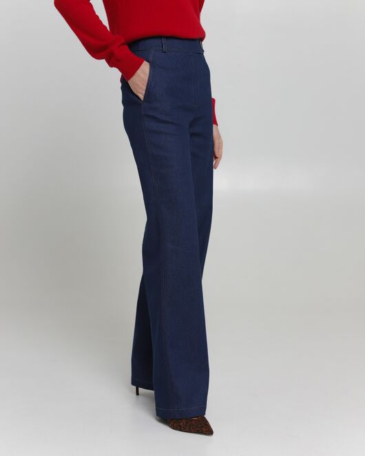 Женские брюки из ткани Деним темно-синие-100002 от ByME 