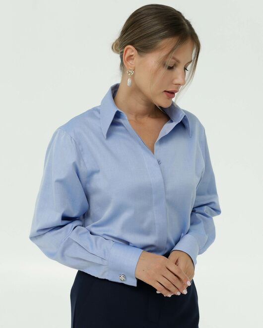 Женская рубашка в прямом силуэте с универсальной манжетой от ByME 