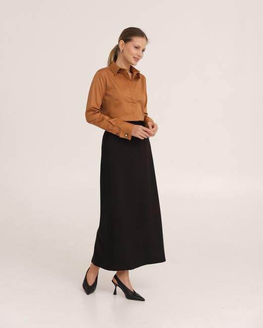 Юбка черная из вискозы - 035059 от LW 