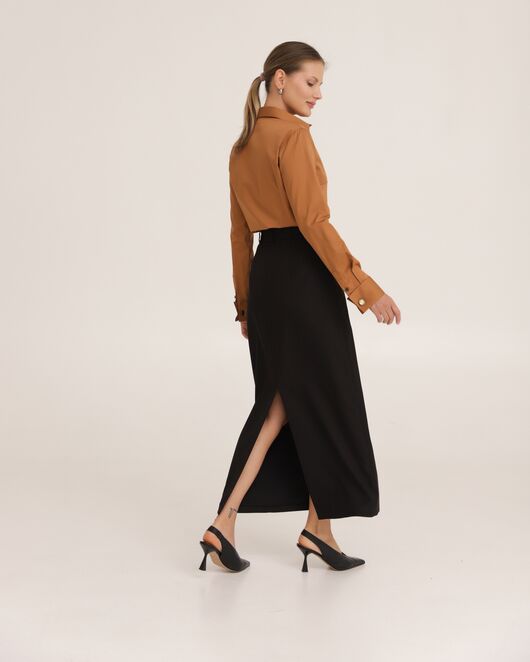 Юбка черная из вискозы - 035059 от LW 