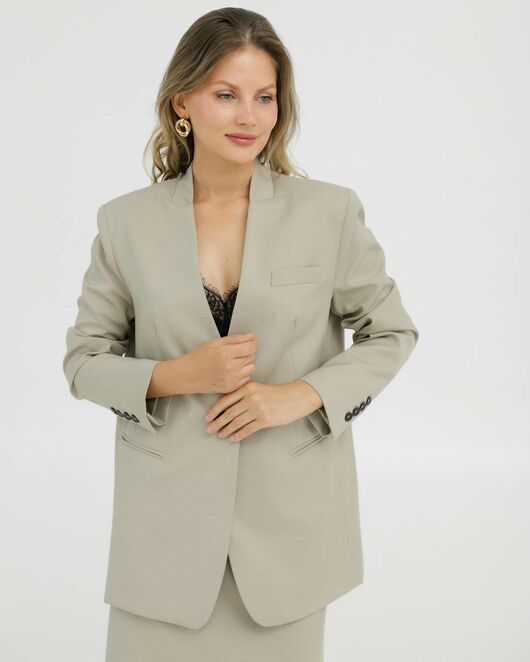 Жакет бежевый однобортный - 125094 от LW 