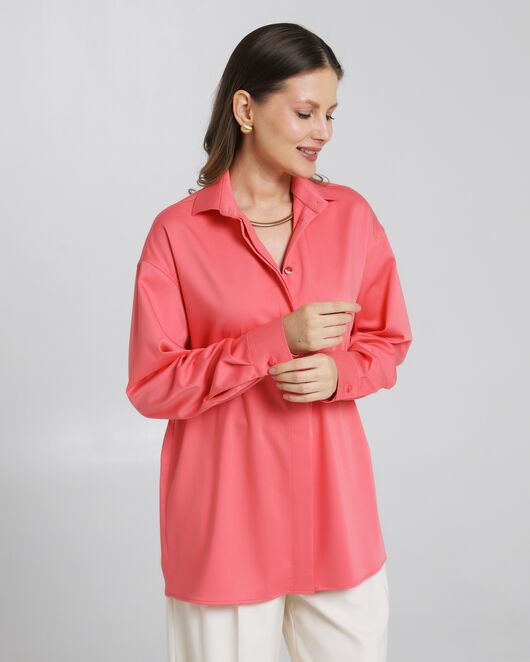 Женская рубашка из бамбука в розовом цвете-8972 от ByME 