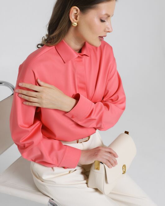 Женская рубашка из бамбука в розовом цвете-8972 от ByME 