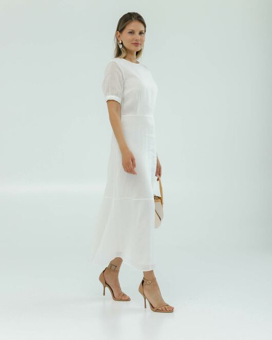 Платье женское белое из крапивы-025002-white от Luisa Wang 