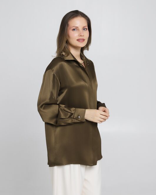 Женская рубашка и вискозы коричневая 8976 от  