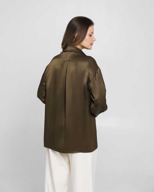 Женская рубашка и вискозы коричневая 8976 от  