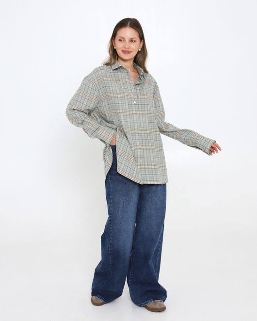 Женская рубашка из хлопка в клетку 8978 от  