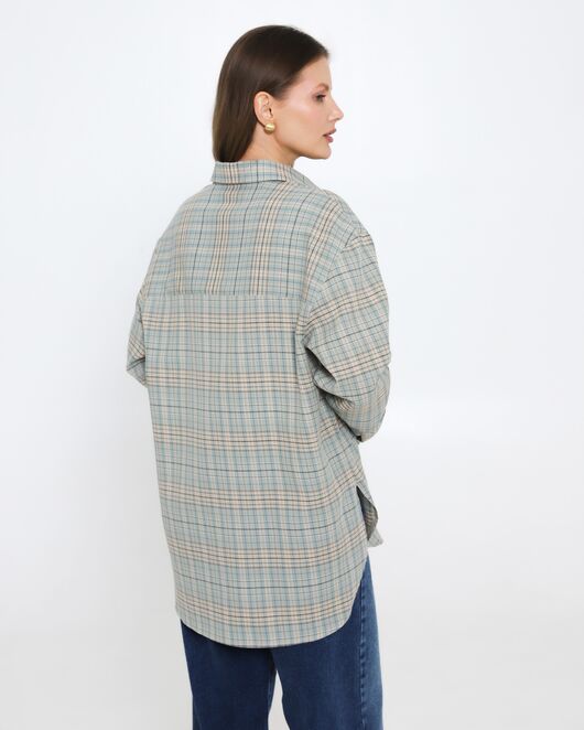Женская рубашка из хлопка в клетку 8978 от  