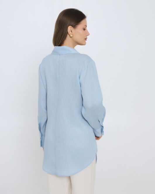 Женская рубашка изо льна голубая 8979 от ByME 