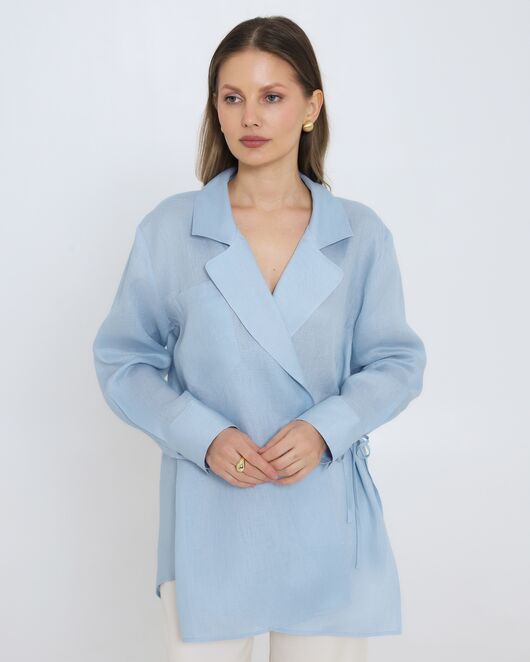 Женская рубашка изо льна голубая 8979 от ByME 