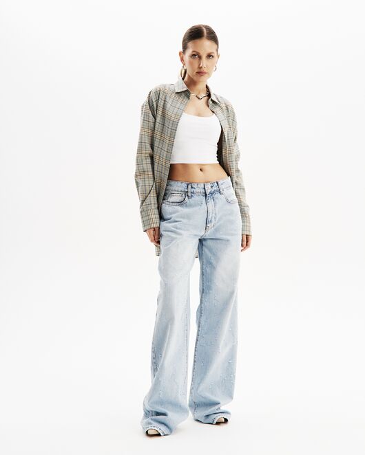 Джинсы женские голубые-32193-blue от  