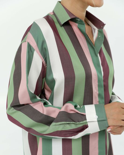 Рубашка из тенсела в полоску  8900 от byME 