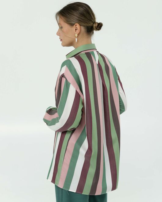 Рубашка из тенсела в полоску  8900 от byME 