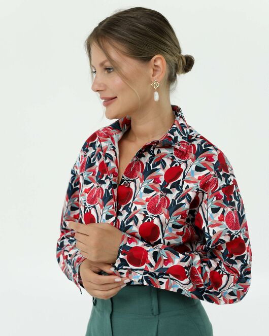 Рубашка хлопковая принт гранаты 8903 от byME 