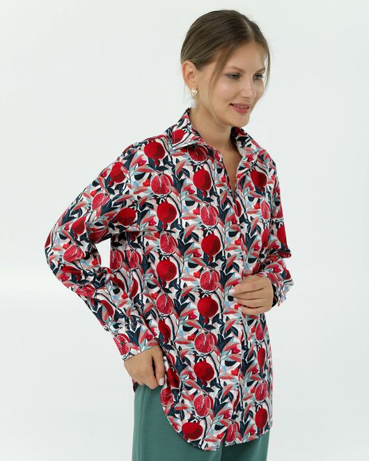 Рубашка хлопковая принт гранаты 8903 от byME 