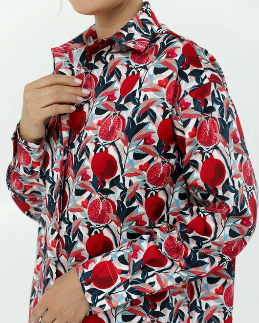 Рубашка хлопковая принт гранаты 8903 от byME 