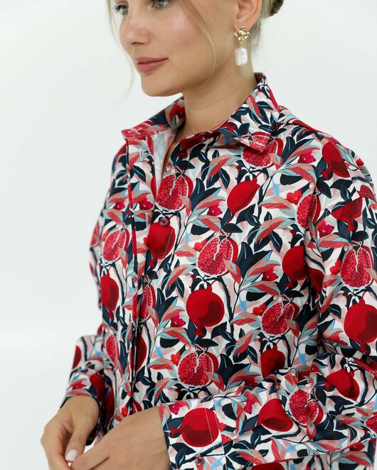 Рубашка хлопковая принт гранаты 8903 от byME 