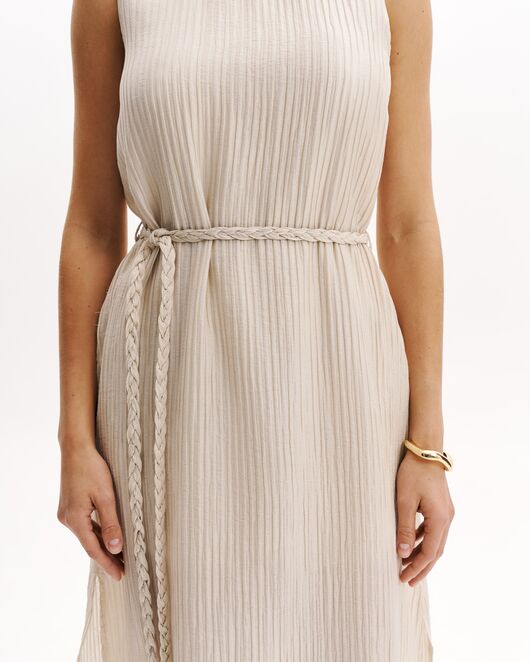 Женское платье из тенсела бежевое-32240 от  