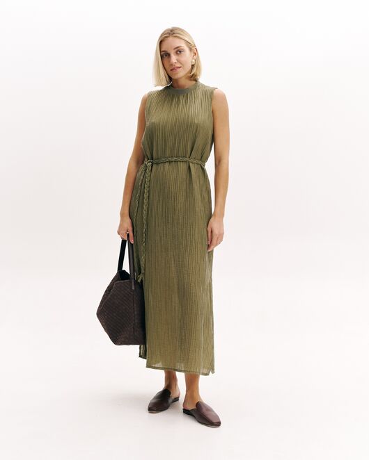 Женское платье из тенсела цвет хаки-32240 от   Женское платье из тенсела цвет хаки-32240 от